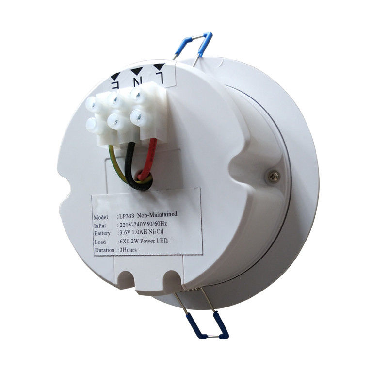 6pcs 5730 Commercial LED 3W Lampes d'urgence de plafond en retrait avec batterie de secours IP20 Casing en acier L117N