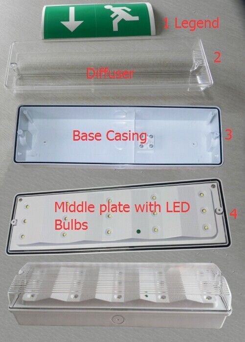 Lumière d'urgence étanche à l'eau rechargeable 3W LED emplacement humide extérieur ABS Casing IP65 L102M
