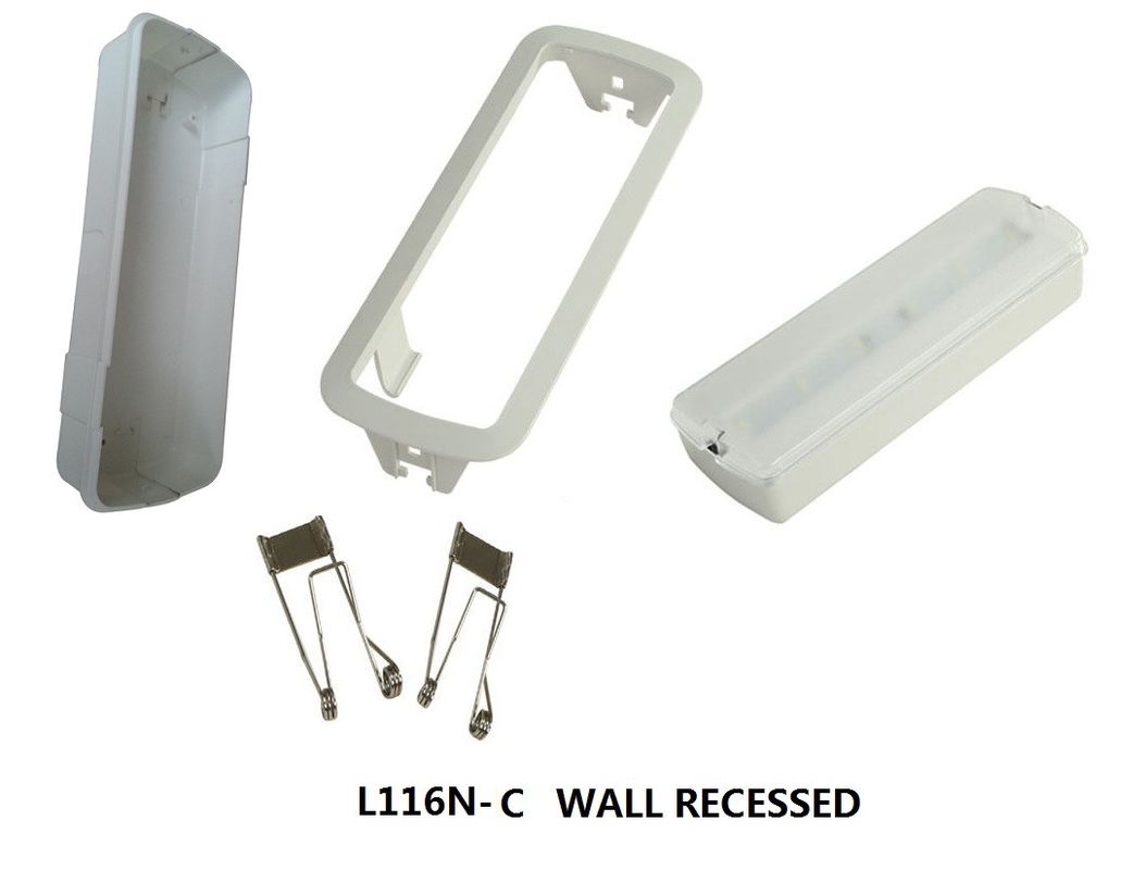 Éclairage de secours LED rechargeable sur batterie encastré au mur avec batterie de secours IP20 SMD 5730 L116M-C