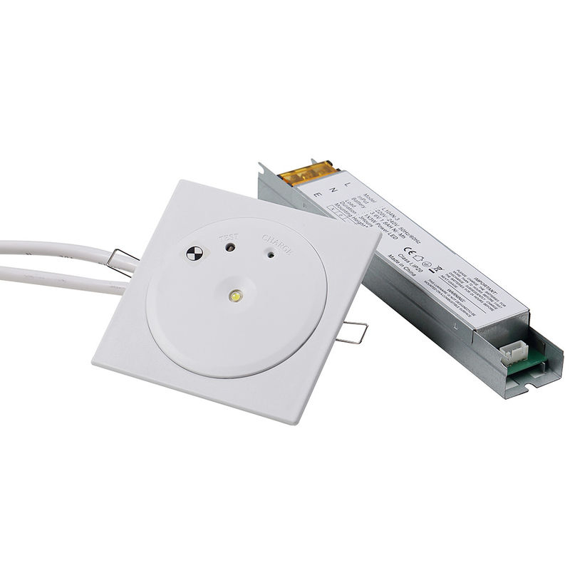 Lumière d'urgence à incendie à LED en retrait homologuée CE 1W SMD LED blanche Ni-Cd batterie
