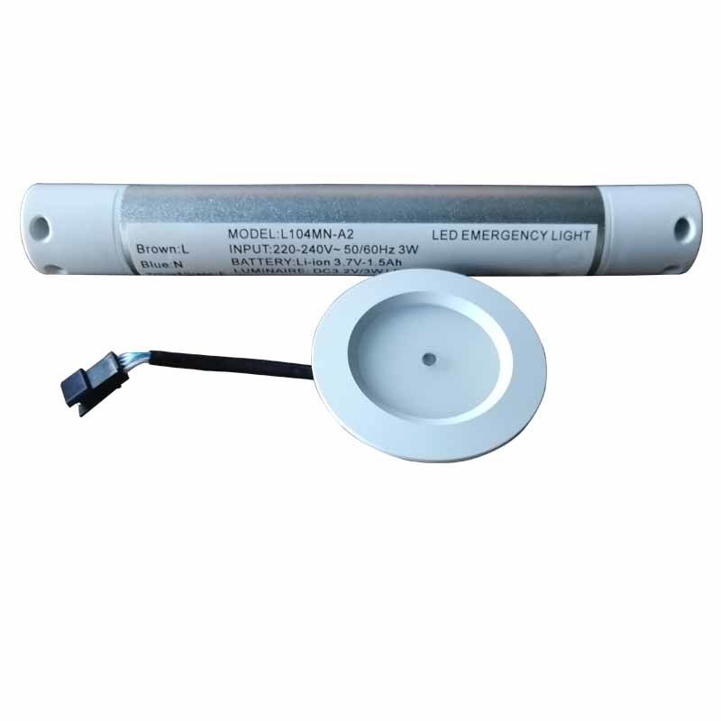 Lampe de secours rechargeable LED 3W en aluminium avec batterie de secours IP20 Haute luminosité L124N