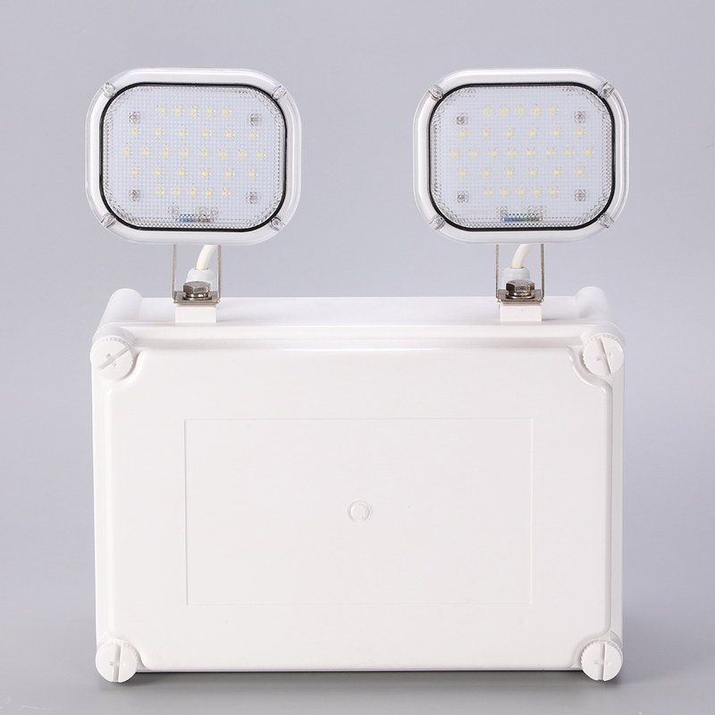 Lampe de secours LED double spot 2x6W haute luminosité, garantie 3 ans, durée de vie 50000 heures