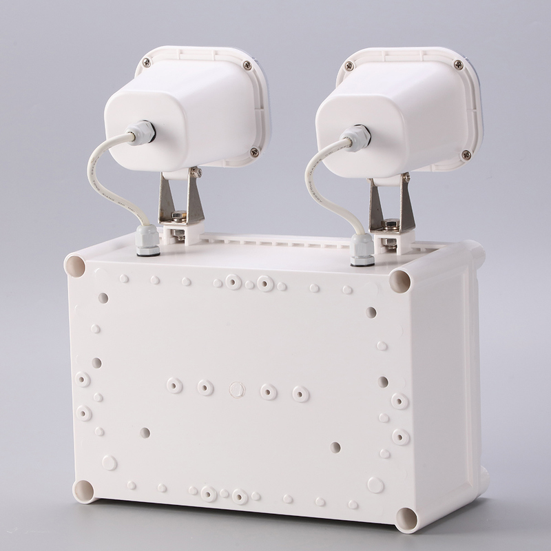 Lampe de secours LED double spot 2x6W haute luminosité, garantie 3 ans, durée de vie 50000 heures