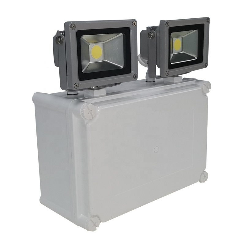 Waterproof 2*10W LED Emergency Lamp with 100 lm/W Efficiency and Plastic Housing Twin Spot Emergency Light