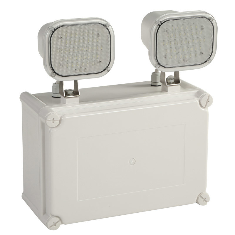 12W LED Twin Spot Lumière d'urgence IP65 imperméable à l'eau 6500K Blanc froid 3 heures Durée