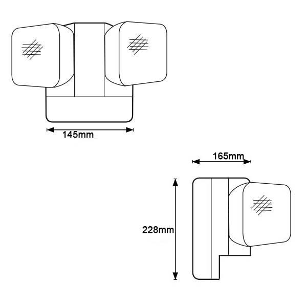 6W Projecteur LED d'urgence double 6500K Batterie Ni-Cd 3.6V 3.0Ah Boîtier PC IP20