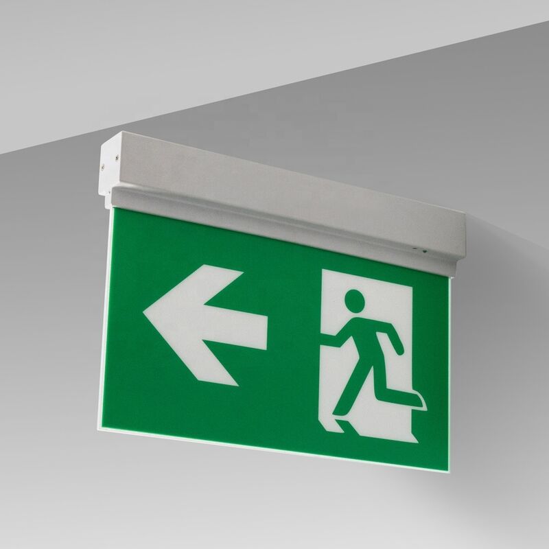 Signalisation de sortie de secours LED double face certifiée CE IP20, 3 heures d'autonomie sur batterie L211M