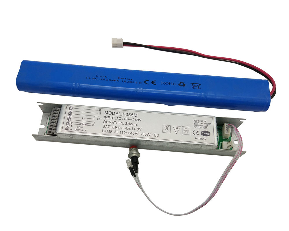 Kit de conversion d'urgence rechargeable batterie Li-Ion 1-45W éclairage LED 3 heures F355M