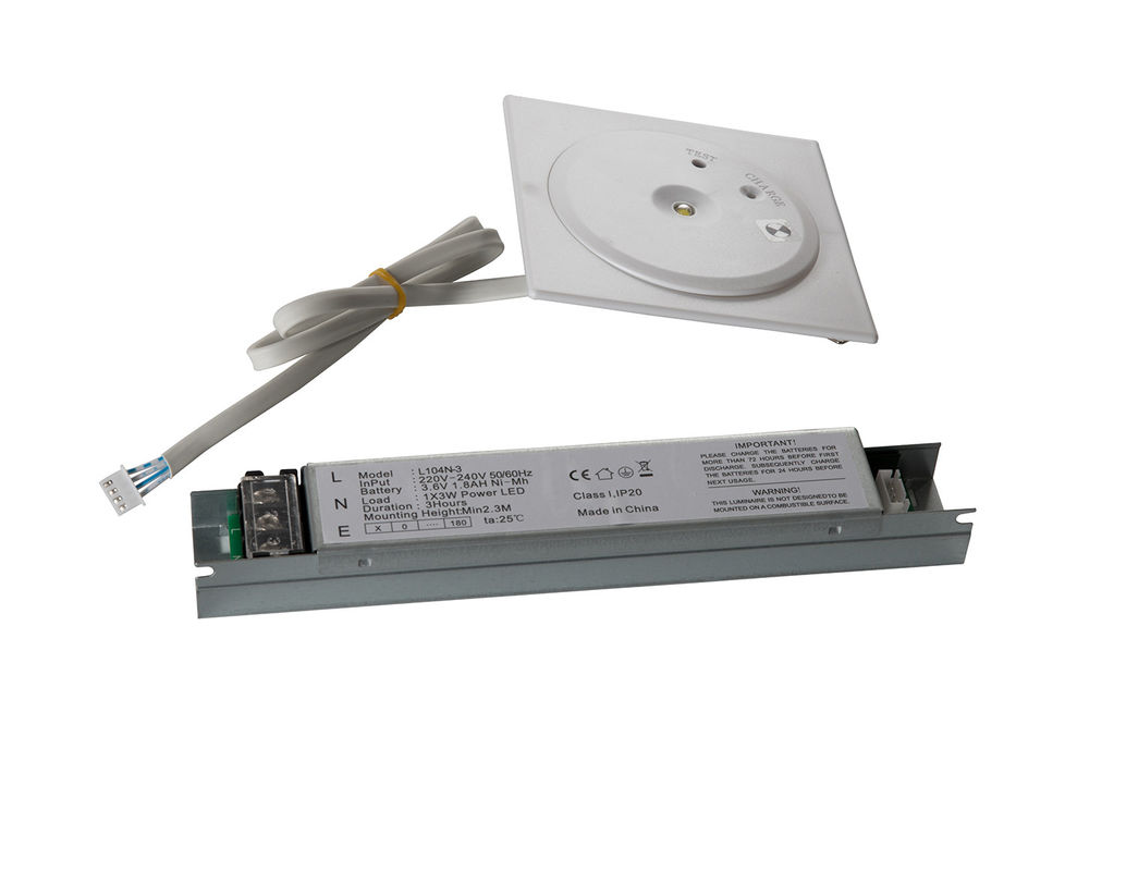 Éclairage d'urgence de plafond en retrait à LED IP20 non entretenu avec batterie de secours Signe de sortie incendie 220V L104N-3