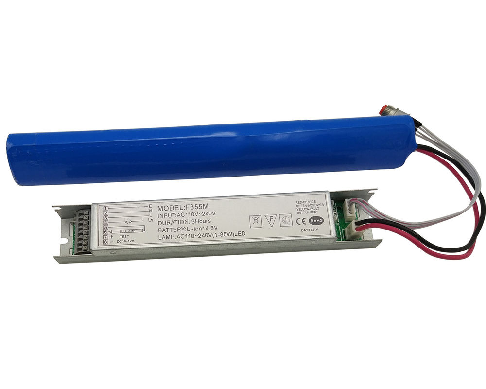 Kit de conversion d'urgence LED avec batterie Li-Ion auto-test, autonomie d'urgence de 1 à 3 heures