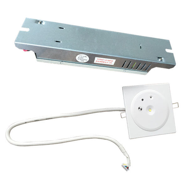 Lampe de secours LED encastrée au plafond 1W IP45 personnalisée non maintenue rechargeable avec batterie de secours, plaque PC